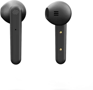 Black Wireless Earbuds Isolated PNG