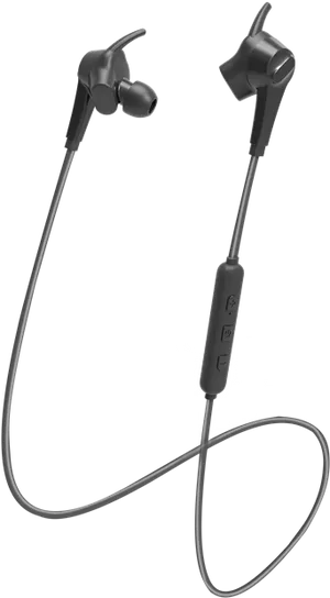 Black Wireless Earbudswith Inline Control PNG
