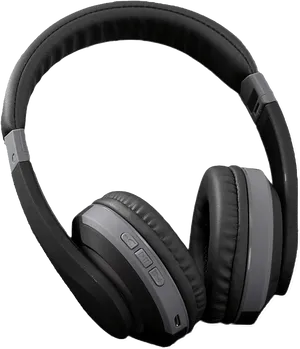 Black Wireless Over Ear Headphones PNG image