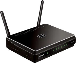 Black Wireless Router D Link PNG image