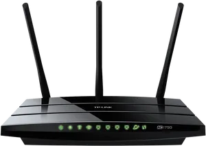 Black Wireless Router T P Link A C1750 PNG image