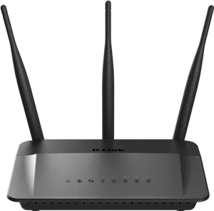 Black Wireless Routerwith Antennas PNG image