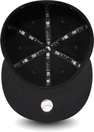 Black Yankees Cap Underside View PNG
