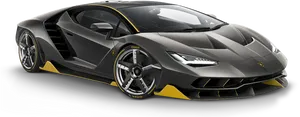 Black Yellow Lamborghini Sports Car PNG image