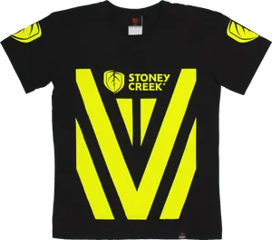 Black Yellow Stoney Creek T Shirt Template PNG image