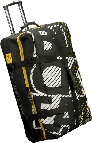 Black Yellow Wheeled Duffle Bag PNG image
