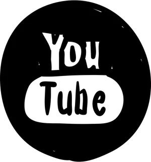 Black You Tube Logo Outline PNG image