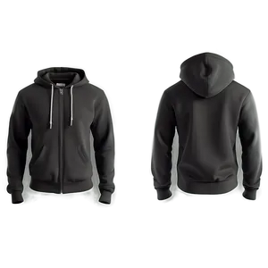 Black Zip Up Hoodie PNG 06292024