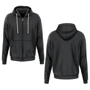 Black Zip-up Sweatshirt Illustration Png 4 PNG image