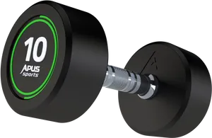 Black10kg Dumbbell Fitness Equipment PNG