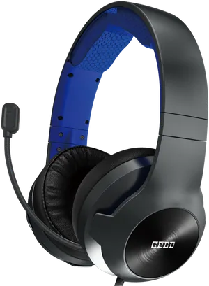 Blackand Blue Gaming Headset PNG image
