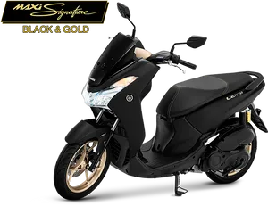 Blackand Gold Maxi Scooter PNG image