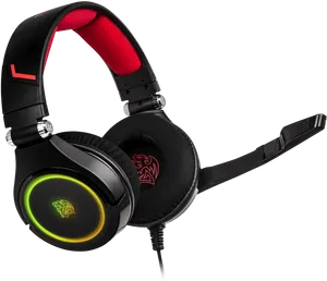 Blackand Red Gaming Headsetwith Microphone PNG image