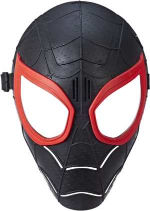 Blackand Red Spiderman Mask PNG image