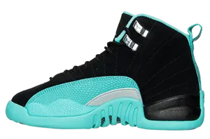 Blackand Teal Air Jordan Sneaker PNG image