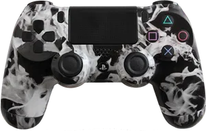 Blackand White Camouflage P S4 Controller PNG image