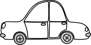 Blackand White Cartoon Car