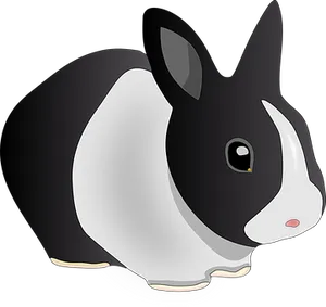 Blackand White Cartoon Rabbit