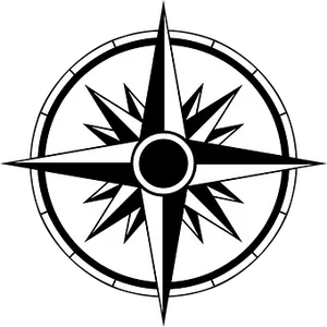 Blackand White Compass Design PNG image