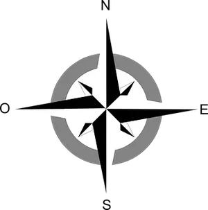Blackand White Compass Graphic PNG image