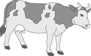 Blackand White Cow Illustration PNG image