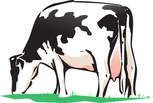 Blackand White Cow Illustration PNG image