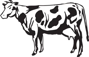 Blackand White Cow Illustration.jpg PNG image