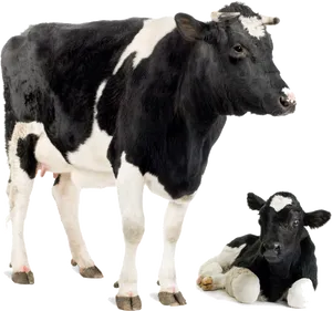 Blackand White Cowand Calf