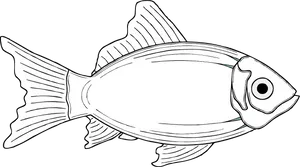 Blackand White Fish Illustration PNG image