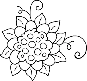 Blackand White Floral Design PNG image