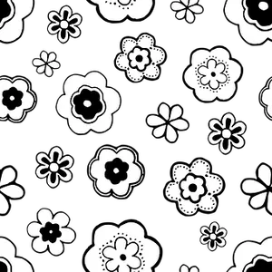 Blackand White Floral Pattern