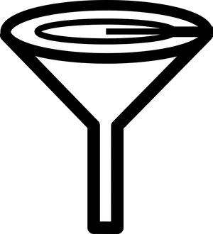 Blackand White Funnel Icon PNG image