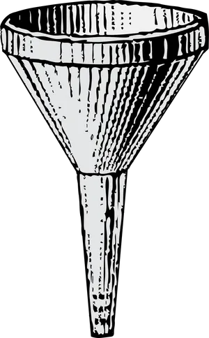 Blackand White Funnel Illustration PNG image