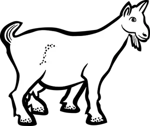 Blackand White Goat Illustration PNG image
