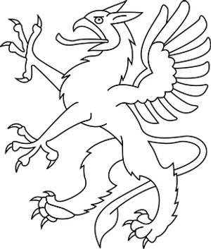 Blackand White Griffin Illustration