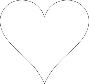 Blackand White Heart Outline PNG