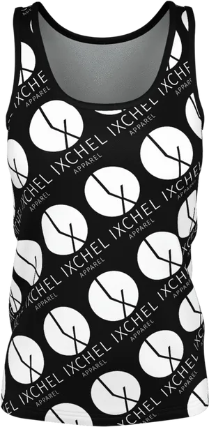 Blackand White Patterned Tank Top PNG
