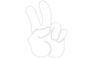 Blackand White Peace Sign Graphic PNG image