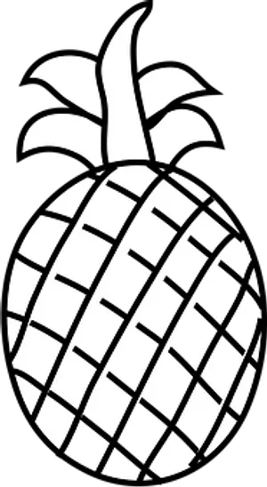 Blackand White Pineapple Graphic PNG image