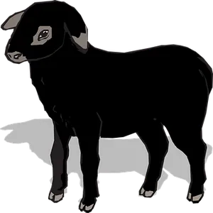 Blackand White Sheep Illustration PNG image