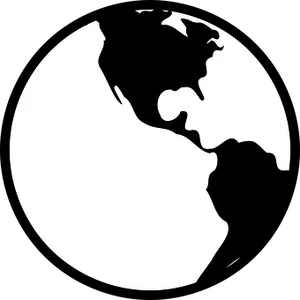 Blackand White Silhouetteof Earth PNG image