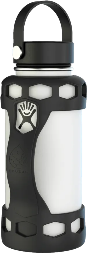 Blackand White Sports Water Bottle PNG image