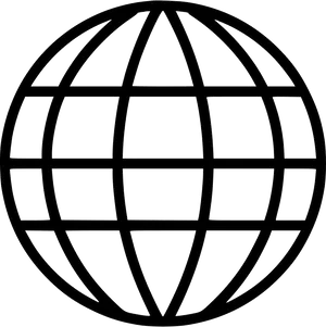 Blackand White World Grid Graphic PNG image