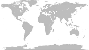 Blackand White World Map Silhouette PNG image