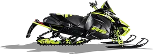 Blackand Yellow Snowmobile Profile PNG image