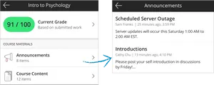 Blackboard Mobile App Screenshots PNG