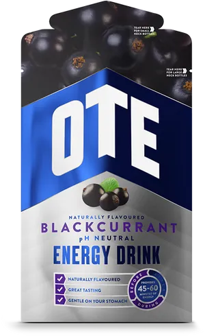 Blackcurrant Energy Drink Packaging PNG image