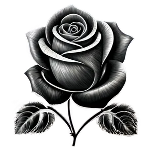 Blackwork Rose Tattoo Artwork Png 05252024 PNG image