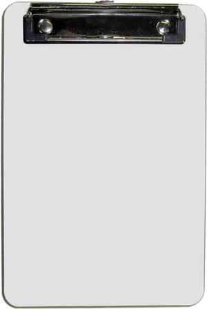 Blank Clipboardwith Metal Clip PNG