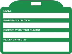 Blank Emergency I D Card Template PNG image